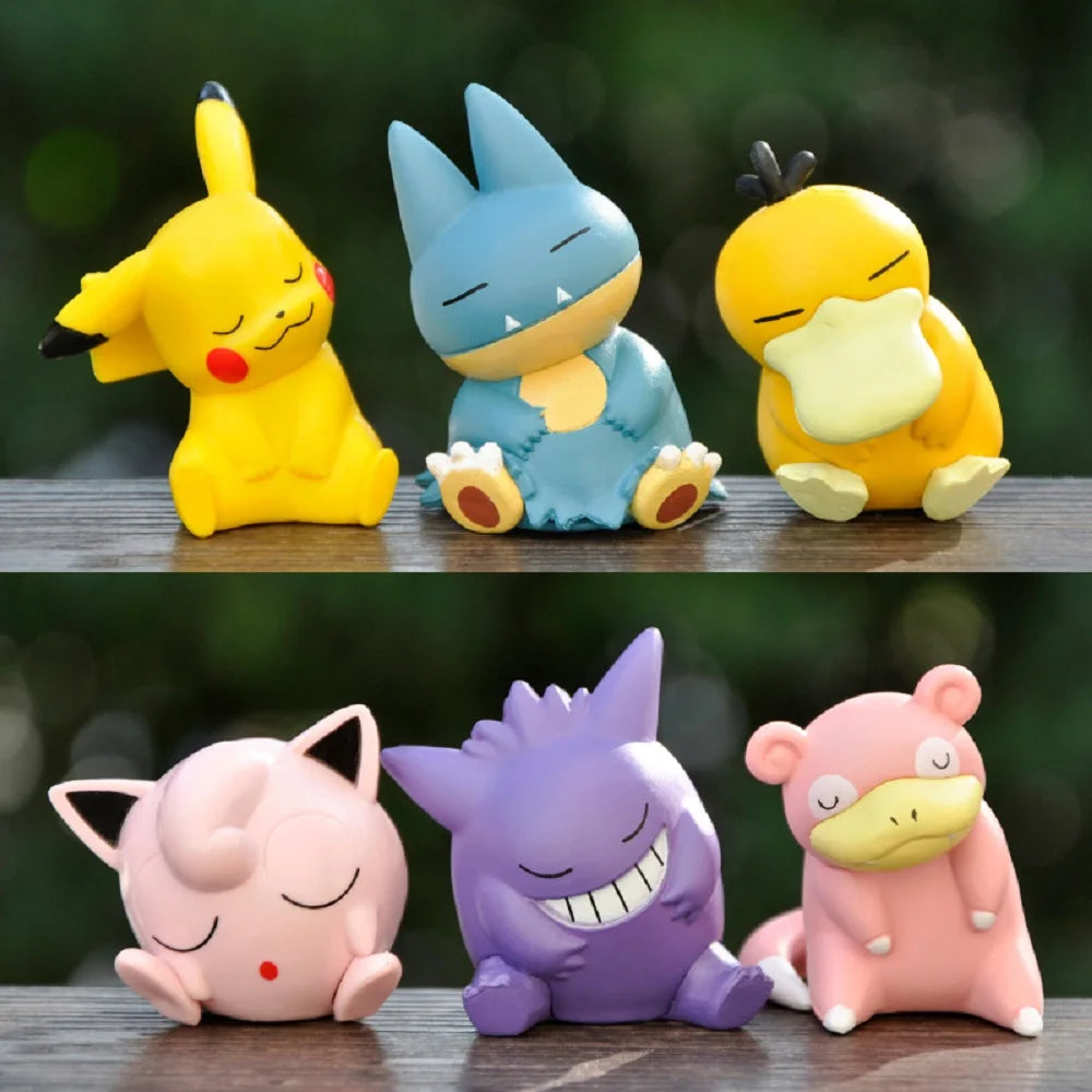 Pokemon Cartoon Anime Character Figurines Pikachu Lizadon Mewtwo Cool Desktop Ornaments Dolls Children's toys